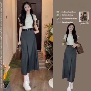 ชุดเดรสกระโปรงสั้นสีชาสองชิ้นสไตล์ทำงานฤดูร้อนสำหรับผู้หญิง อายุ 18-24 ปี เสื้อผ้าทำงานสีกลาง