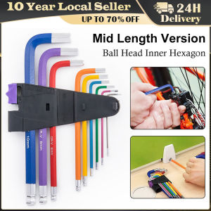 Allsome Hex Keys Set 9PCS Allen Key Set Metric Extra Long Ball End Hex Key Set with Colour Coding with T-Handle 1.5mm-10mm