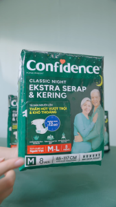 Combo 2 Tã dán ngưới lớn Confidence Thấm Hút Vượt Trội & Khô Thoáng M-L 8M/L-XL 7M