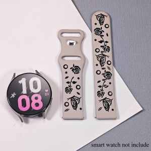 Flower Floral Engraved Silicone Strap 20/22mm For Amazfit GTR for Huawei for Xiaomi for Garmin for Samsung Galaxy Watch 7 6 5 4