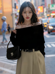 เสื้อยืดแขนยาวสีดำคอฮอลเตอร์ทรงสลิมฟิตสำหรับผู้หญิง ฤดูใบไม้ร่วงปี 2024 เสื้อผ้าทำงานสีพื้น ผ้าฝ้ายผสม ทรงปกติ