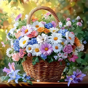 HUACAN Diamond Painting Novelties 2026 Daisy Flower Mosaic Wall Decoration Wowo Art Diamond Floral Personalized Gifts