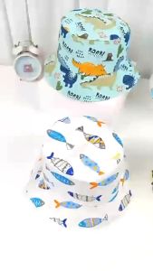 Mũ Nón Bucket Cotton Cho Bé Hình Khủng Long