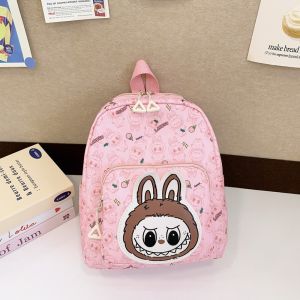Labubu Childrens Backpack Cartoon Cute Lightweight School Bag for 3-5 Year Olds Kindergarten Kids Double Shoulder Bag Trendy