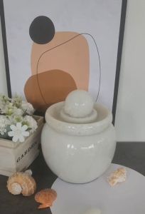 ชุดหินหมุนเสริมมงคลฮวงจู่ฮูเวงผลของคุณ 3 ชุด สีขาวแถมปั๊มน้ำ