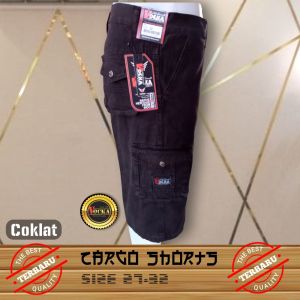 Celana Pendek Cargo Pria PDL Army Ufc bahan Denim VOCKA
