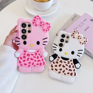 Sanrio | Lovely Hello Kitty Leopard Print Dress Phone Case For iPhone 11 12 13 14 15 16 17 Pro Max 14 15 16 Plus 16e 6 7 8 Plus SE XS XR