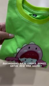 Kaos Couple Adek Kakak 1-12 Tahun Sibling Series Warna Hijau Stabilo