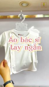 Áo sơ sinh cho bé Babiboo áo ngắn tay cổ bác sĩ vải Viscose mềm mịn mát  BTK19