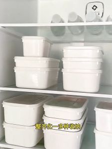 กล่องถนอมอาหาร / กล่องเก็บอาหารพร้อมฝาปิด กล่องเก็บเนื้อแช่แข็ง กล่องจัดระเบียบผักผลไม้ในครัว กล่องแบ่งบรรจุข้าว ถาดใส่ช้อนส้อมพร้อมฝาปิด กล่องพลาสติกหนาปิดสนิทสำหรับใส่อาหาร กล่องเก็บอาหารสไตล์ญี่ปุ่น