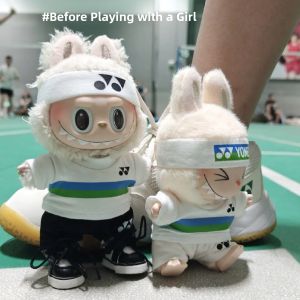Labubu Macaron Sports Set for Badminton Men Women Cotton Doll Clothes Modern Style 17cm Suitable for Both Boys And Girls