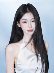 MENGSIQIAN | Invisible Natural Lace Front Long Straight Hair Wig