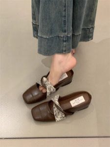 XUJIA | French Design High Heel Elevator Slip-On Mary Jane Sandals