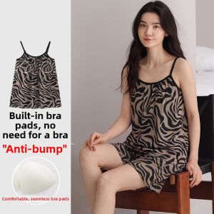 Padded Bra Vest Tank Shorts Pajama Set