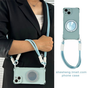 Premium Rotating Stand Mobile Phone Case Compatible with Xiaomi Magnetic Absorption Redmi Note12/11 Crossbody Lanyard K70 Backpack K60 Creative K50 New Model Personalized Soft Silicone Protective Cover