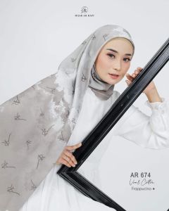 Jilbab Segiempat Voal Motif Ar 674 Hijab Segi4 Dewasa Terbaru Elagant Print AR Original Arrafi
