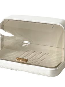 Large Capacity Kitchen Storage Rack Dishware Organizer with Lid Baby Bowl Spoon Plate Utensils Drainage Shelf Modern Simple PP Material