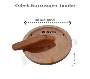 cobek coet kayu super jumbo 23 cm plus ulekan
