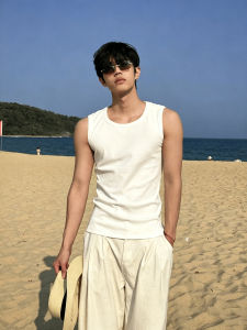 LIUBU | White Heavyweight Ribbed Sporty Tank Top