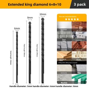 HUANGXIAOCHAO | Extended Alloy Drill Bit for Tile Drilling 4 Blades