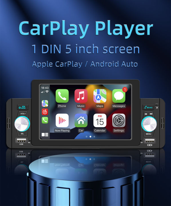 ESSGOO Single 1 Din 5" Car Player Bluetooth Multimedia MP5 Player With Carplay Android Auto FM Receiver Touch Screen Car Radio Free Shipping