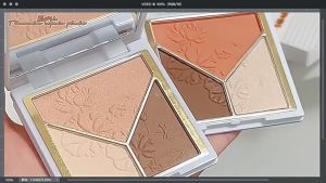 3 In 1 Multi-function Palette Matte Highlighter Contouring Palette Matte Pearlescent Color Tri-color Brightening Nose Shadow (Matte Contour + Pigment Blush + Shimmer Highlighter)