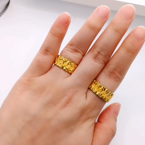 Yon Hing Cincin Belah Rotan Fashion Full Gold Saiz 13 17 20 21.5 24 Emas 916