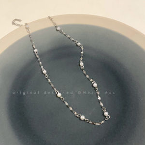Elegant Titanium Steel Pearl Clavicle Chain Necklace Short Womens Design Jewelry Simple Atmosphere Fresh out Fashion Accessories