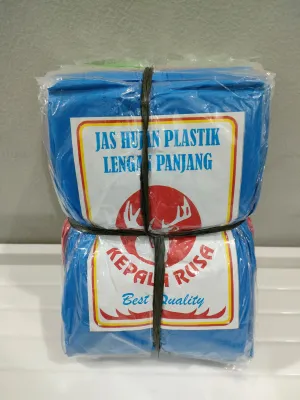 Jas Hujan Plastik Ponco Atasan Saja Lengan Panjang Harga lusinan 12 Pcs