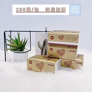 Manhua Tissue 60 packs whole box tissue wholesale small package tissue four-layer tissue 280 sheets household toilet paper