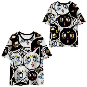 Bandai | Sailor Moon Peripheral T-shirt Printed Quick-drying Top Cartoon Anime Short-sleeved Loose Half-sleeved Full-color Undershirt