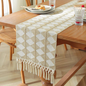 Scandinavian and American Style Cotton Linen Tablecloth Long Strip