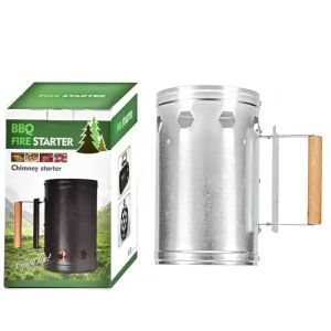 Rapid Fire Charcoal Chimney Starter - Heavy Duty Camping BBQ Coal Lighter Can for Outdoor Grilling Spark Bucket Charcoal Bucket