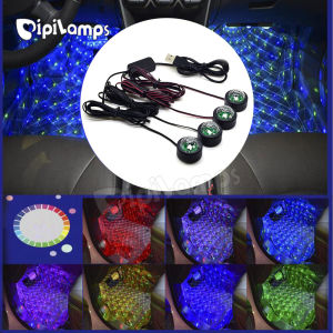 Car Atmosphere Lamp Interior Ambient Light 4 in 1 Car Atmosphere Lights Led Usb Auto Decorative Light Blub Accessories