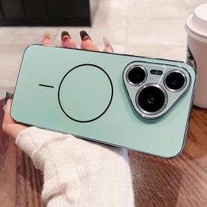 Laser Magnetic Absorption Phone Case for Huawei Pura80 pro Ultra Matte Soft Edge Shockproof Men Women Protective Cover Hard Shell