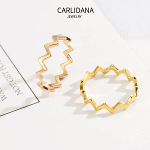 CARLIDANA | Wavy Trendy Delicate Joint Ring 18K Rose Gold