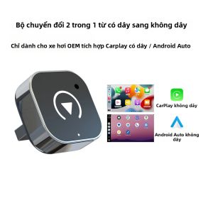 Bộ Chuyển Đổi CarPlay Không Dây 2 Trong 1 Với Hỗ Trợ Android Auto Cho Xe Có CarPlay Có Dây Nguyên Bản Thiết Bị Kết Nối Bluetooth Cắm Và Chạy Bộ Thu Phát Radio Xe Hơi
