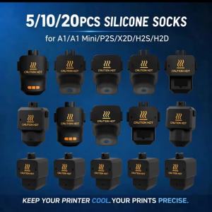 5/10/20 Pack Silicone Socks for Bambu Lab A1 A1 Mini P2S X2D Heating Block Kit Hotend Heat Insulation Case Cover 3D Printer Part