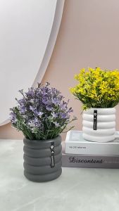 ไม้กระถางจำลอง เครื่องประดับดอกไม้ประจำบ้าน ช่อดอกไม้พลาสติก และไม้กระถางดอกไม้ผ้าไหม