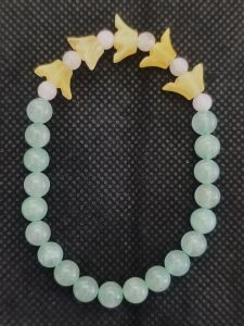 ingot shape yellow green aventurine crystal bracelet