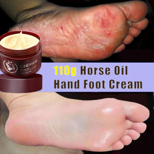 100% Effective 110g Horse Oil Foot Hand Cream Anti-Aging Moisturizing Horse Oil Hand Cream Dry Skin Care Peeling Whitening Repair Can Use for for Rough Dry and Cracked Chapped Feet Heel Foot Hand Cream Anti-Aging Horse Oil Dry