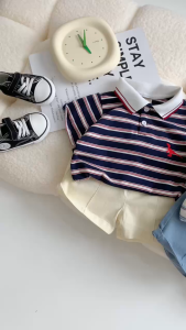 Set bộ polo thêu khủng long bé trai áo thun polo và quần short 1 đến 7 tuổi BERNIE H0425B47