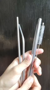 Aurora Store Sedotan Stainless Steel Reusable & Ramah Lingkungan - Bentuk Kokoh Mudah Dibersihkan