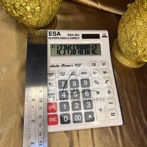 KALKULATOR ESA 303 MEJA WARNA PUTIH PAKAI BATRAI A3