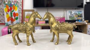 Đôi ngựa thờ bằng đồng (DxRxC:16x6x155cm nặng 11kg)