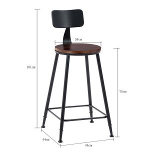 Commercial and Home Bar Stool with Backrest