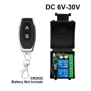 2CH DC 6V-30V AC 85V-256V Wireless Remote Control Switch 2 Gang 433Mhz Controller Relay Receiver for Lamp Pump Motor Light Door