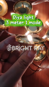 20L Deepavali 3M/5M Golden Diya LED String Light Lampu Hiasan Diwali Warm/RGB Static Mode 8-Mode Plug Diya Indoor Decor