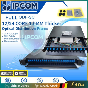 IPCOM ODF 12PORT 24port Optical Distribution Frame 12 Core  24 Core With 12pcs 24pcs SC/UPC Pigtail - Rackmount