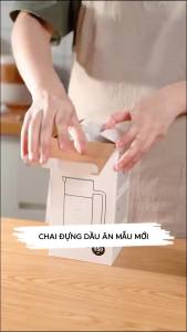 Chai Đựng Dầu Ăn Nước Mắm Cao Cấp Modeco Có Nắp Tự Đóng Mở Thông Minh Chất Liệu Thủy Tinh Boroslicate Chịu Nhiệt Tốt